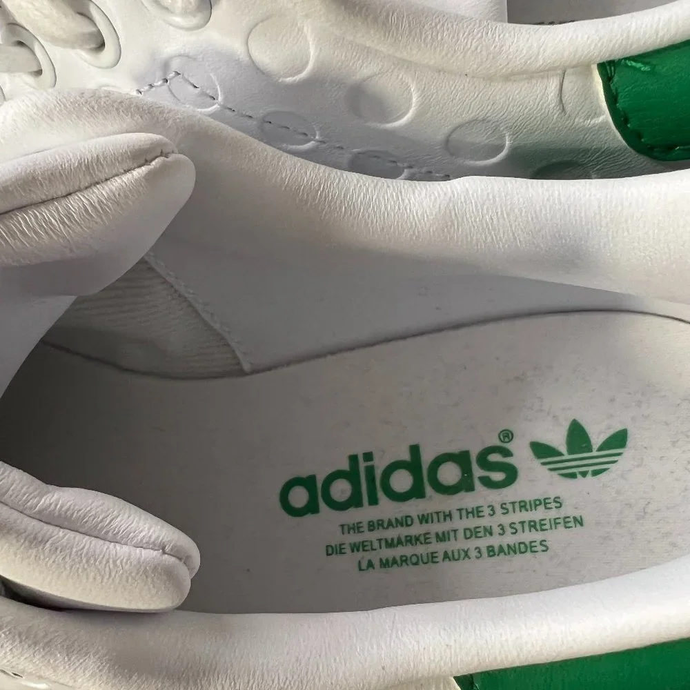 Adidas Stan Smith Green & White Embossed Polka Dot Sneakers - Picture 7 of 13